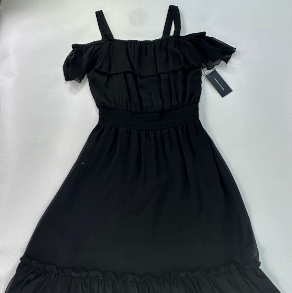 tommy hilfiger peasant sleevless dress Size 6 Black TD7G5XE1 Off-Shoulder Dress